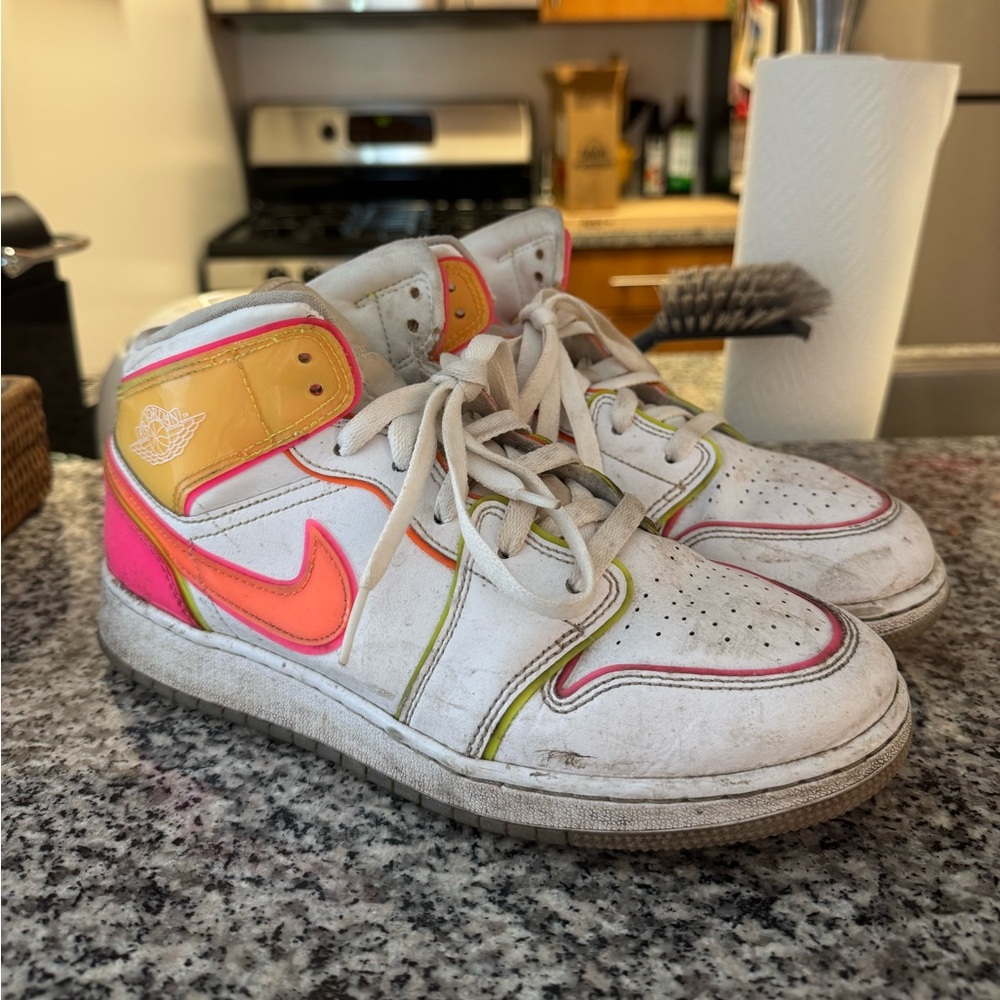 Nike Kids' White and Pink High-Top Sneakers